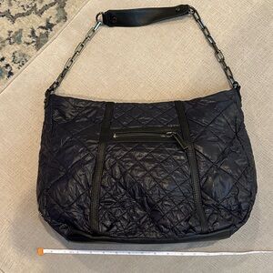 Navy and Black Tory Burch Quilted Women's Bag